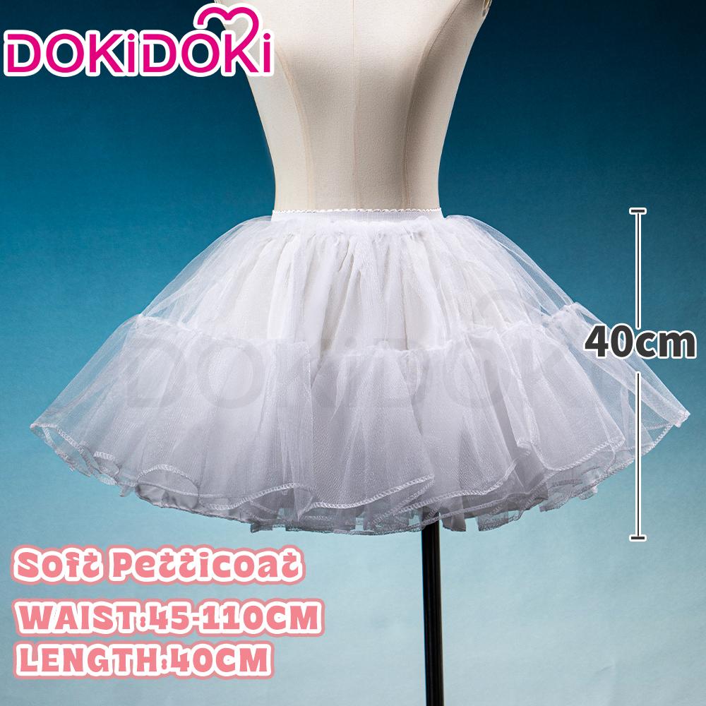 IN STOCK Underskirt Petticoats Bustle Cosplay Props DokiDoki Halloween Skirt Dress Petticoats Long Short White Black Bustle