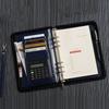 6-Ring File Folder PU Leather Work Record Book Memo Book Loose Leaf Notebook Document Storage