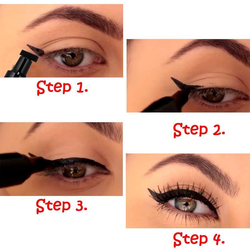 2 In 1 Waterproof Liquid Sealed Eyeliner Sealed Eyeliner Pencil Seal Stamp Long Lasting Double Head Eyeliner Pencil Sexy Eye Makeup Cosmetic