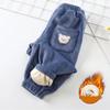 Autumn Winter Children's Plush Thick Warm Pants Baby Boys Pants Keep Warm Cute Bear Girls Trousers Kids Clothes