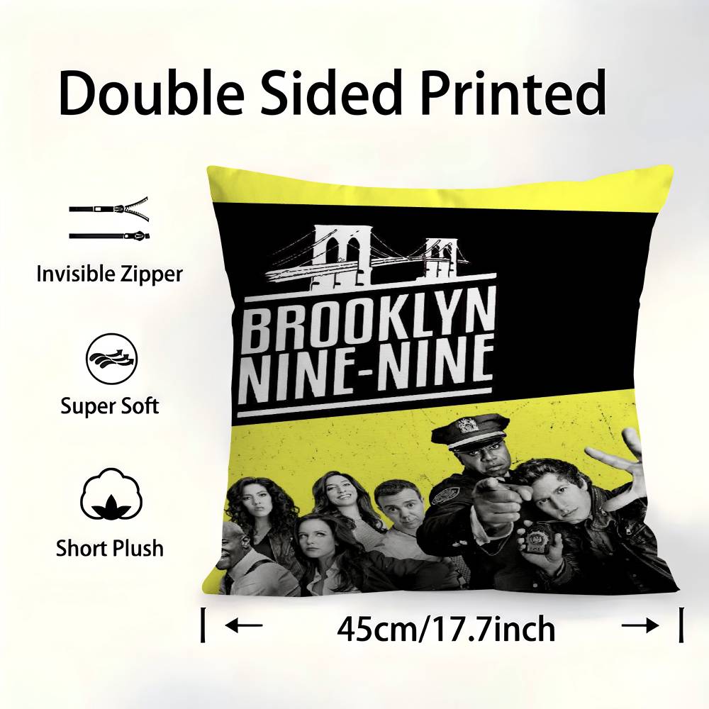 Sitcom BBrooklyn NineNine Pillow Covers Cartoon Sofa Decorative Home Doublesided Printing Short Plush Cute Cushion Cover