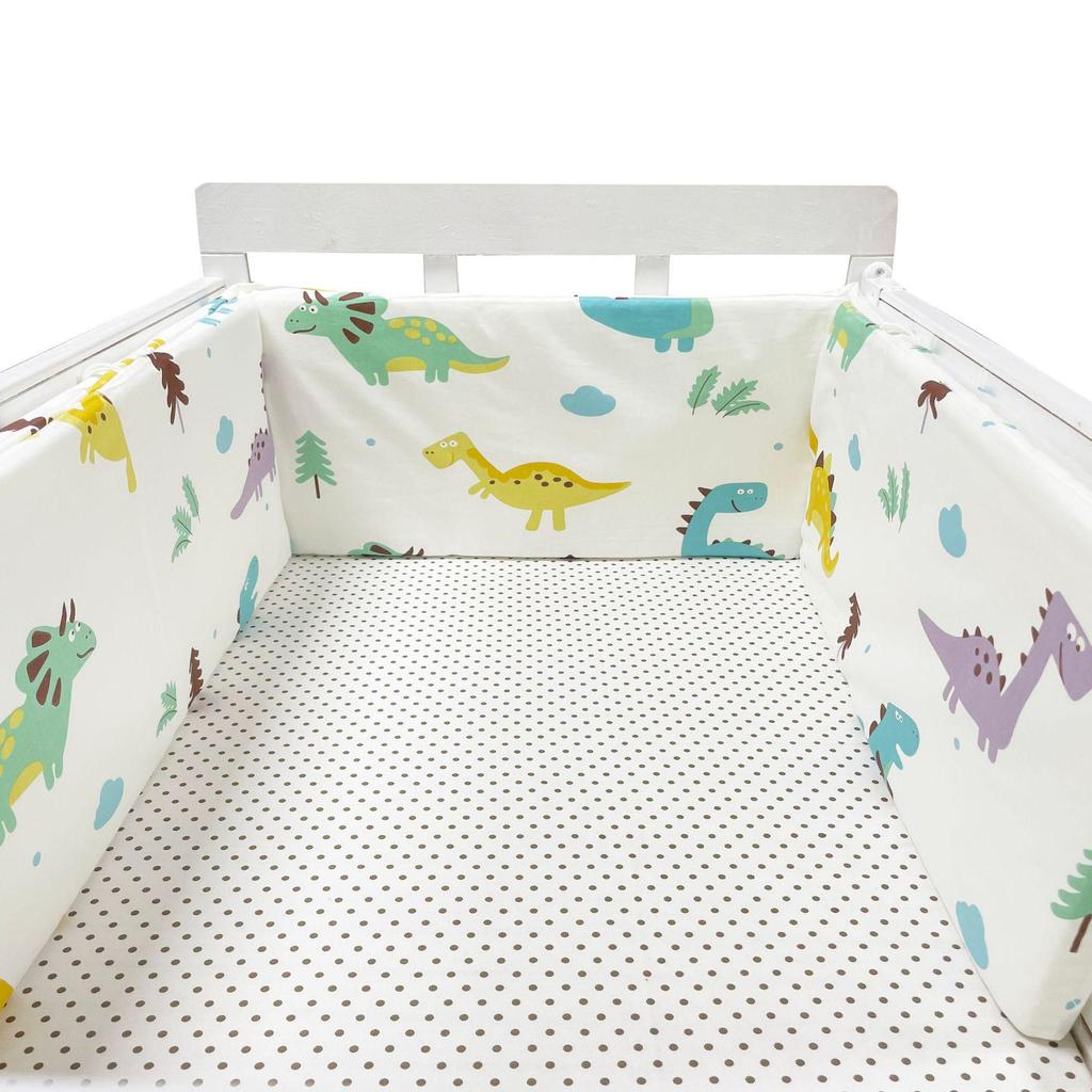 Soft Pure Cotton Removable and Washable Baby Crib Bumper, Anti-Collision, One-Piece Design