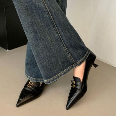 Женские кожаные туфли-лодочки с острым носком 2025 новый стиль высокое качество элегантные мягкие удобные повседневные мокасины обувь профессиональная одинарная обувь