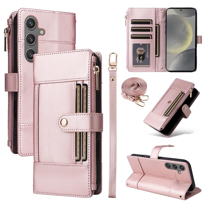 Кошелек через плечо, чехол-книжка из кожи, сумка-чехол для Samsung Galaxy S21/S22/S23/S24/S25, карманы для карт, чехол для телефона