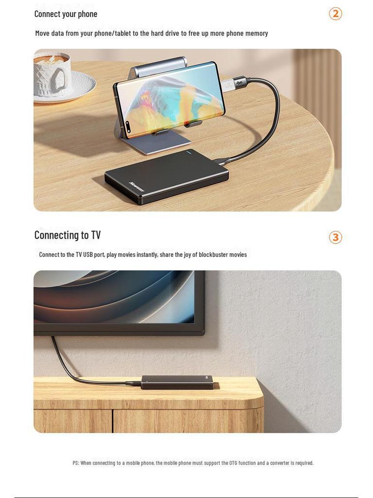 Внешний жесткий диск Newman USB 3.0 - 500 ГБ, 1 ТБ, 2 ТБ для телефона и ПК