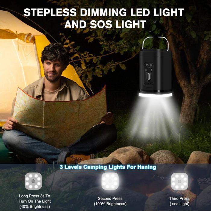 Pompe à air électrique - AIMOONSA - Mini Pompe à air 2 en 1 - Rechargeable USB - 5 buses - LED camping, 100 g