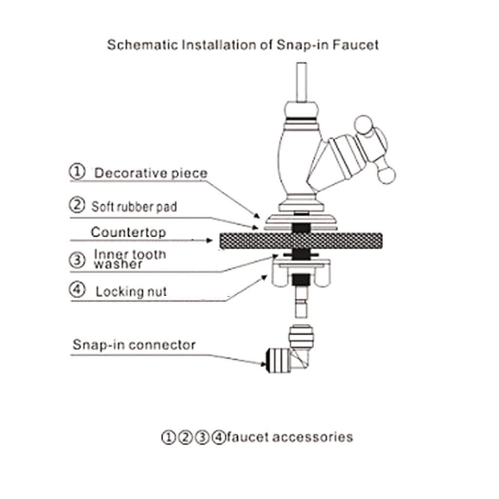 Кран для питьевой воды из нержавеющей стали, трубчатый кран с 1/4 дюйма, кран для мойки с одним отверстием, кран для напитков для очистителя воды