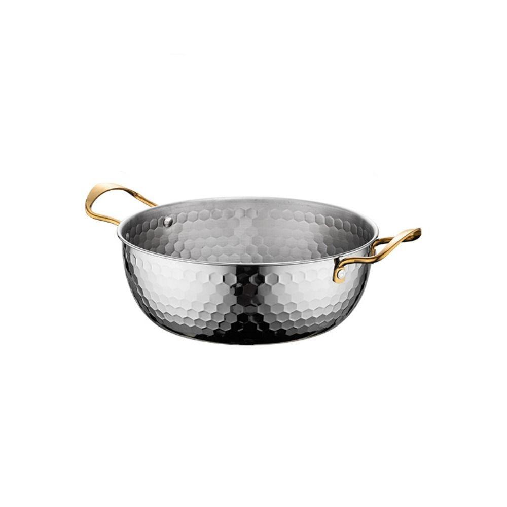 Корейская кастрюля для рамэн из нержавеющей стали с двойной ручкой, молочная кастрюля, посуда, кастрюля для супа, индукционная плита