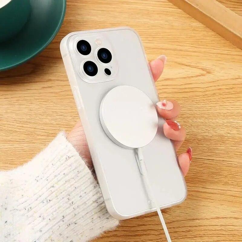 Роскошный ультратонкий матовый магнитный жесткий чехол Magsafe для iPhone 15 14 13 12 11 Pro Max с матовым покрытием для iPhone 15 14 Plus