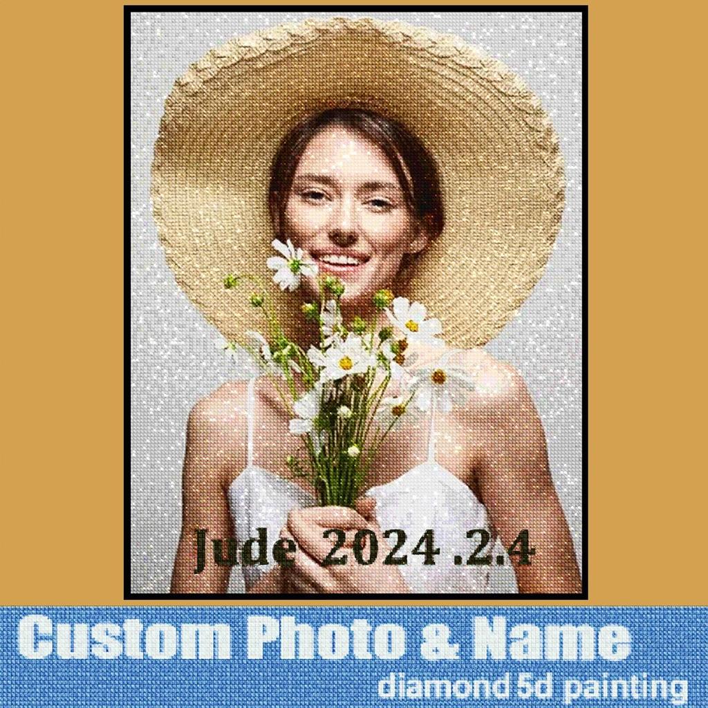 Фото на заказ алмазная живопись картина горный хрусталь полная круглая дрель крест вышивка алмазная вышивка искусство персонализированный подарок