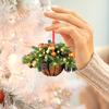 2PC Home Decoration Artificial Christmas Hanging Basket Ornament Wreath Pendant Creative Gift