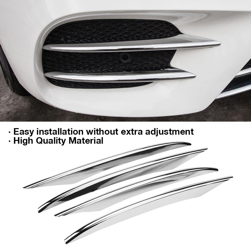 Car Front Fog Lamp Cover Trim Decoration Strip forE Class W213 - ABS Plastic, Anti-Rust, sy Installation - Silver - 4 Pcs