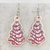 Festive Wooden Christmas Tree Earrings: Versatile Cookie Print Jewelry for Women