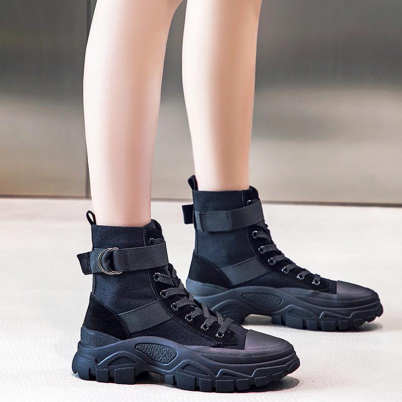 The New Martin Boots Women's Shoes Are Thin Breathable and Height-increasing Ankle Boots