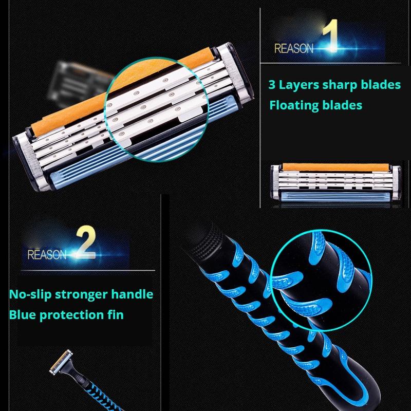 Gillette Вектор 3 мужские бритвенные лезвия, безопасные бритвы для удаления волос бороды, ультратонкие 3 слоя, острая бритва, сменные насадки