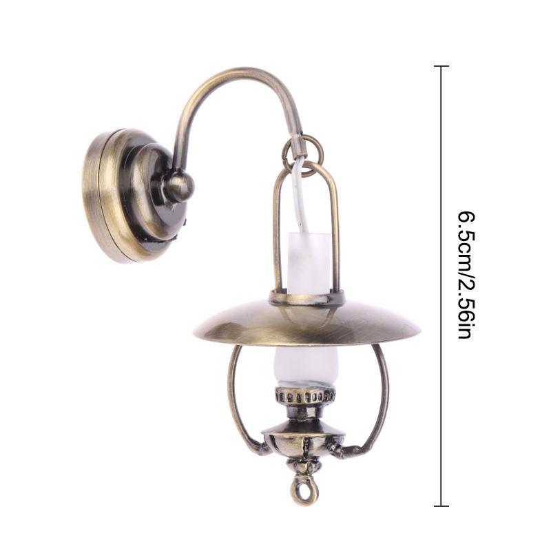 1:12 светодиодных ламп для кукольного домика, винтажная керосиновая лампа, настенная лампа, модель мебели для кукольного домика, освещение, украшения, аксессуары для кукольного домика