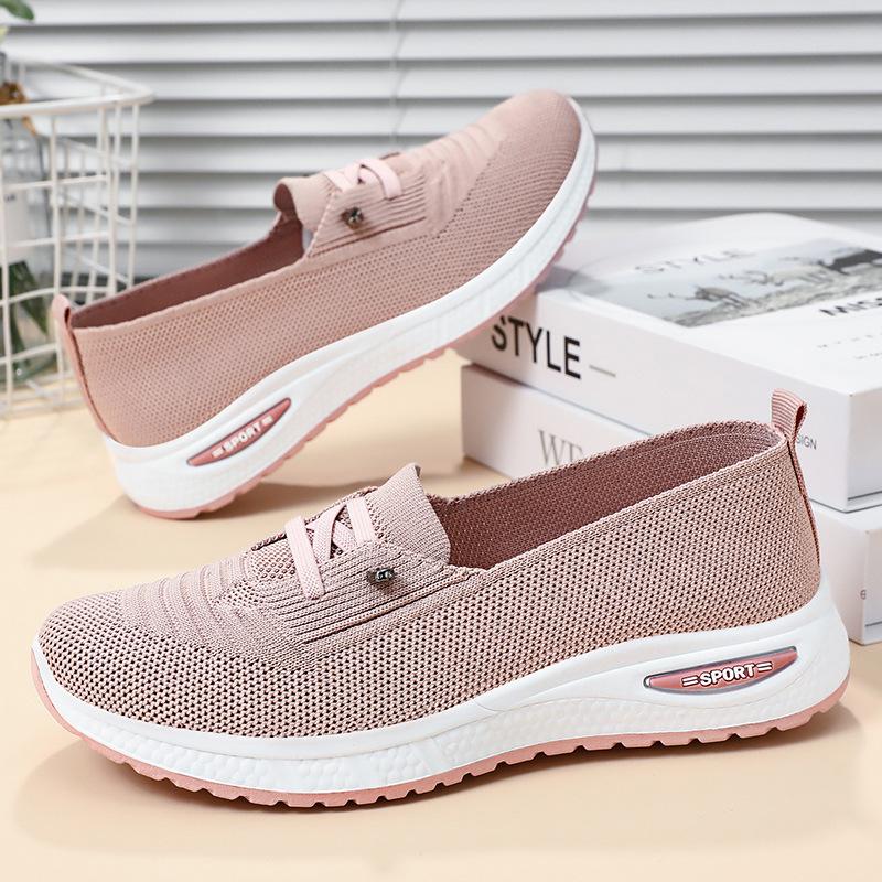 Женские повседневные кеды из дышащего материала Flyknit, без шнуровки, большого размера