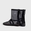 2025 Women's New Mesh Roman Boots Sexy Short Boots Women's 2024 New Black Single Shoes Sandals  Sandalen