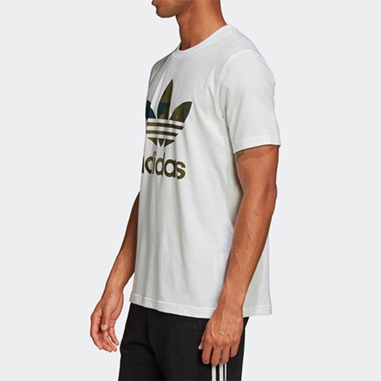 Adidas Футболка с коротким рукавом Originals Trefoil Logo Casual для мужчин, белые FM3337