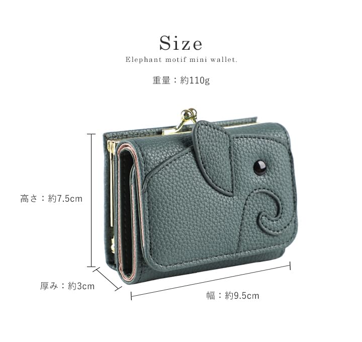 Мини-компактный женский кошелек-трифолд Lizdays с застежкой-слоником, (Лососевый розовый)