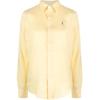 Polo Однотонная Повседневная Однобортная Рубашка с Длинным Рукавом для Женщин рубашки Желтый 211920516-004