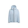 Logo Print Hooded Long Sleeve Cotton Jacket Women Jacket Cream Blue GT6551