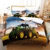 Постельное белье Комплект из трех предметов 3D цифровая печать Крутая серия тракторов Постельное белье Комплект из трех предметов