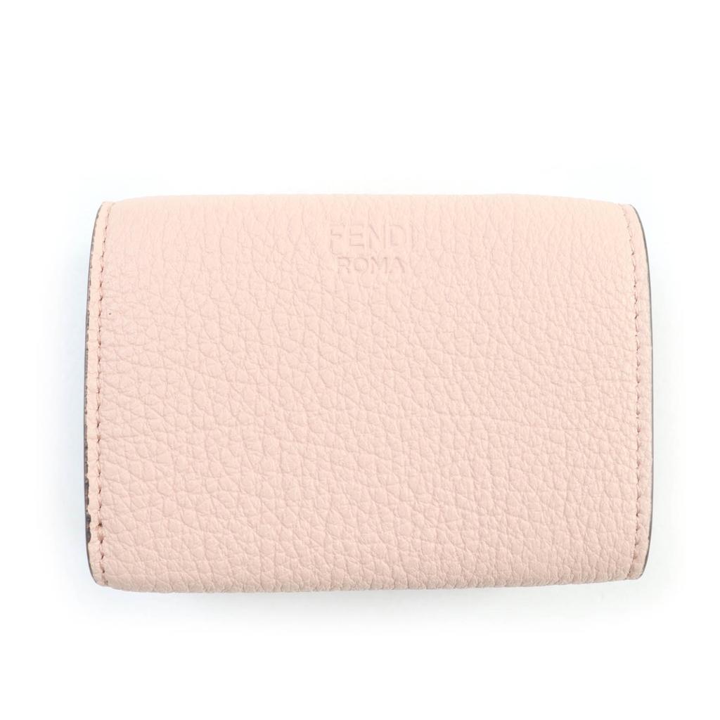 FENDI Tri-fold wallet Celeria Peekaboo Compact wallet pink leather Women 8M0426 Used