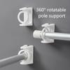 Вращающийся на 360° выдвижной фиксатор для штанги, крепкий клейкий крючок без сверления, кронштейн для штанги для полотенец и душевой занавески