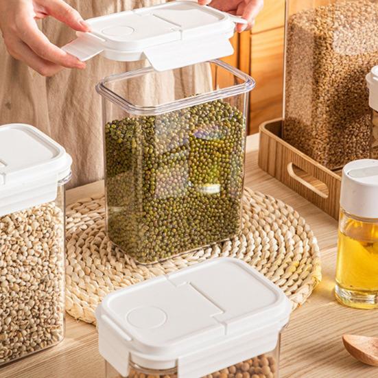 Airtight Food Storage Container Food Grade BPA Free Leak-Resistant Stackable Design Transparent Grains Dry Foods Storage Jar