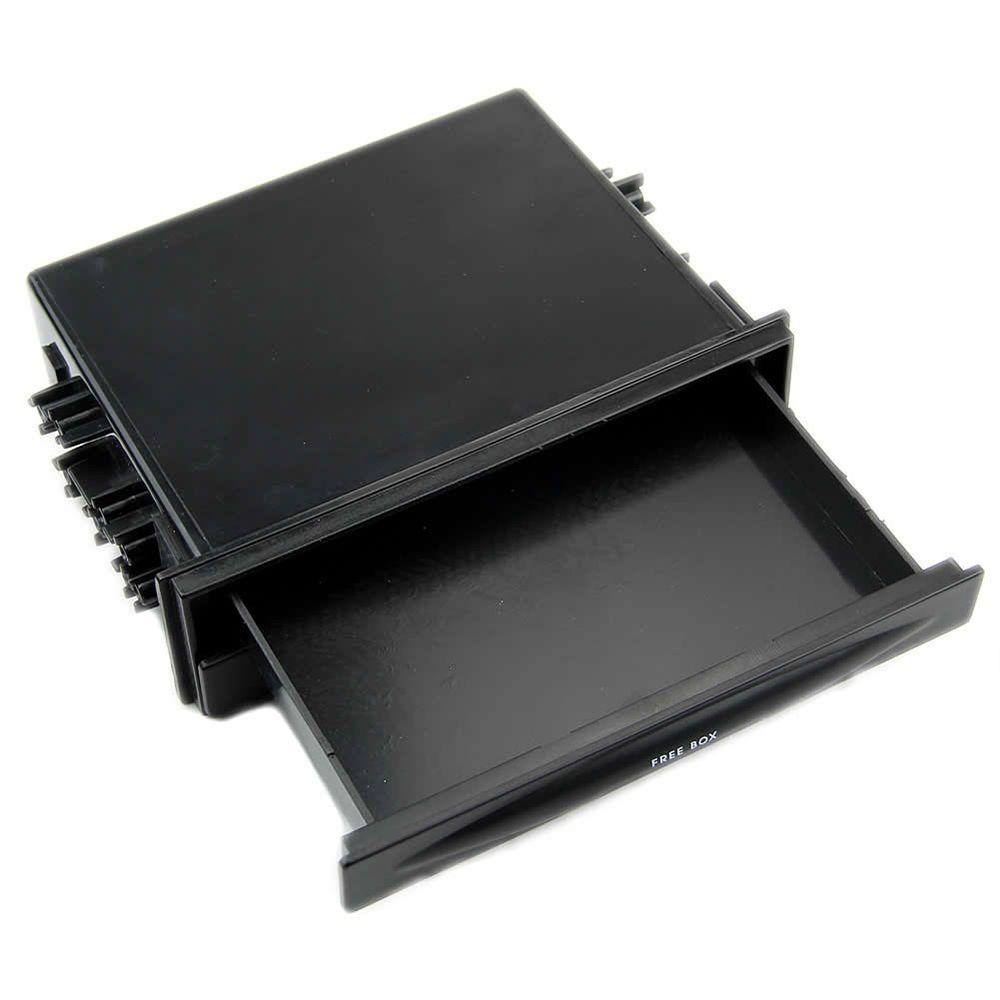 Black Kit Dash Storage Box Car Radio Pocket Drink Cup Holder Double Din