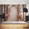Двумерный мраморный колонный фон Розовый цветочный фотофон для свадебной церемонии