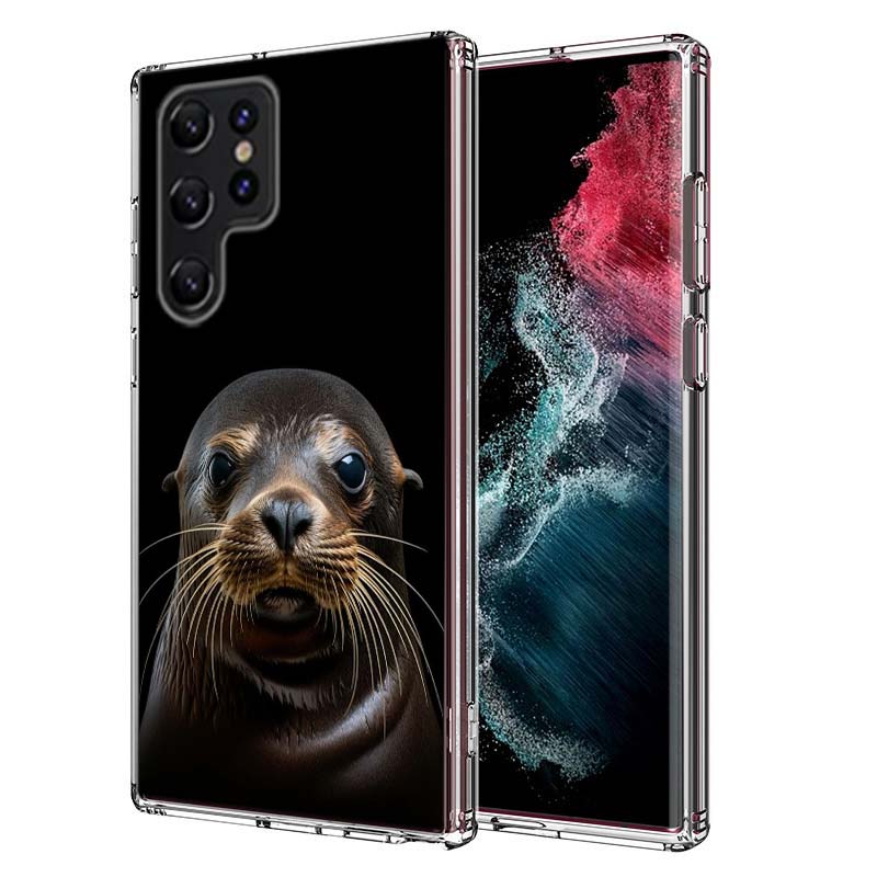 Seal Alert Capa Phone Case For Samsung S26 Ultra S25 Edge Galaxy S23 S21 S20 S24 FE S22 S10 Plus Cover Clear TPU Shell Coque wit