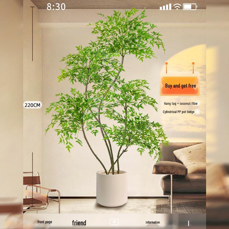 Нандина Роскошное Искусственное Дерево - Напольное Украшение для Помещений и Бионическое Зеленое Растение в Горшке