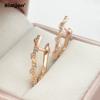 SIMJOO Rose Gold Color Fashion Personalized Design Zircon Earrings