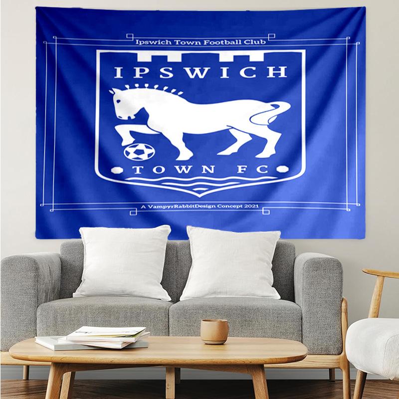 Town Football Club Crest Printed Printed Tapestry, for Bedroom,Livingroom, dormitory, Large Wall Decor, Fabric Decor Fan Birthday Gifts