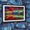 5D DIY Алмазная вышивка Полный круглый дрель Мозаика Вышивка крестом Морской пейзаж Наклейка Домашний декор