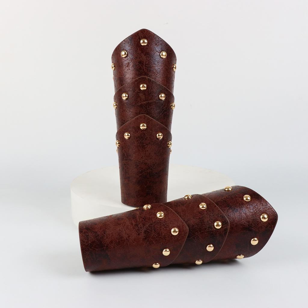 1 пара унисекс средневековых кожаных наручей, браслетов с пряжками, аксессуар для костюма для косплея на Хэллоуин для тематической вечеринки