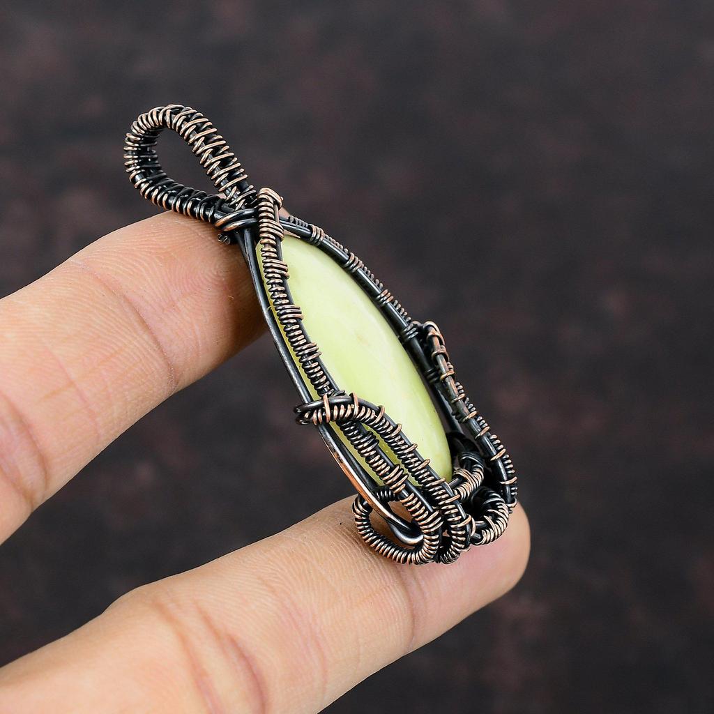 Подвеска-змеевик, медная проволочная обертка, подвеска с драгоценным камнем, ювелирное изделие-змеевик, кулон ручной работы из меди, дизайнерское ювелирное изделие, подарок для матери