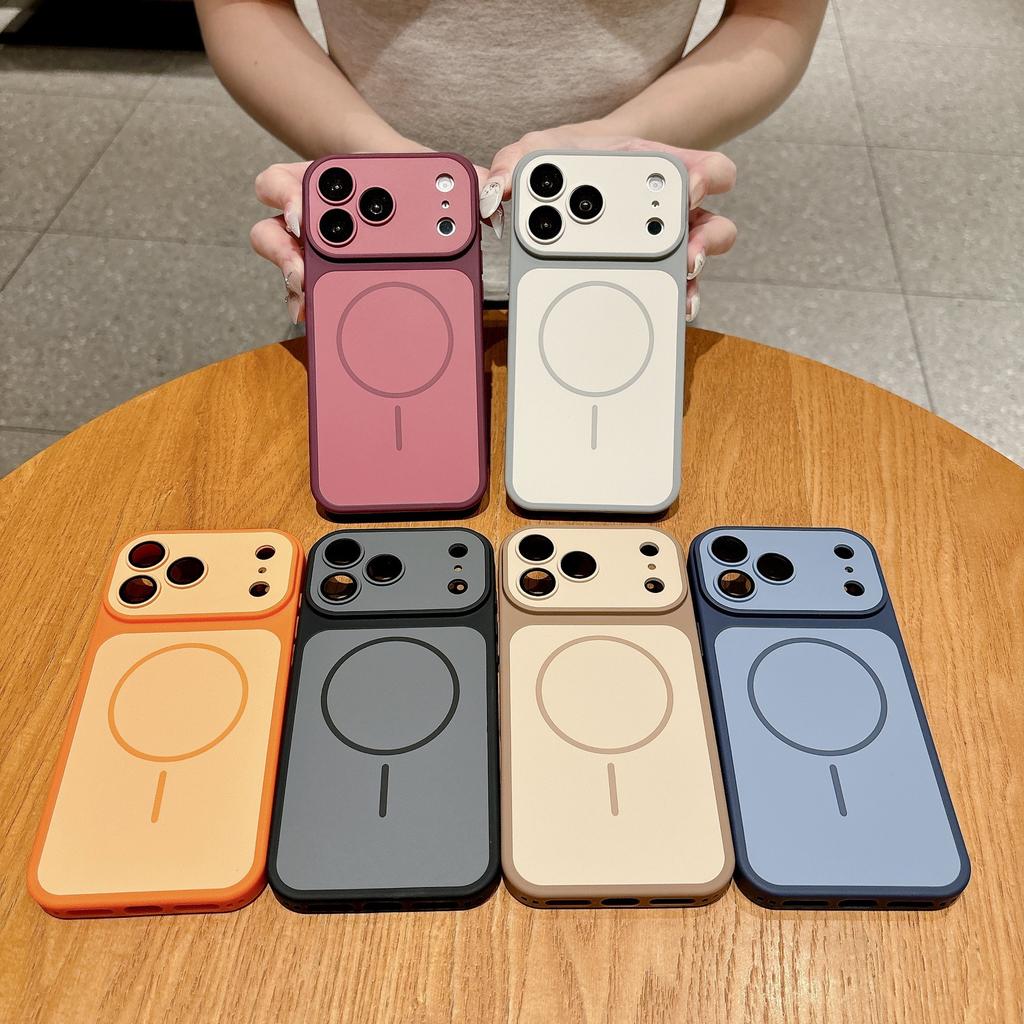 Применимо к чехлу для мобильного телефона iPhone17PROMAX, двухцветный, матовый, приятный на ощупь, с магнитной застежкой, Apple 18, с пленкой для объектива, противоударный 16