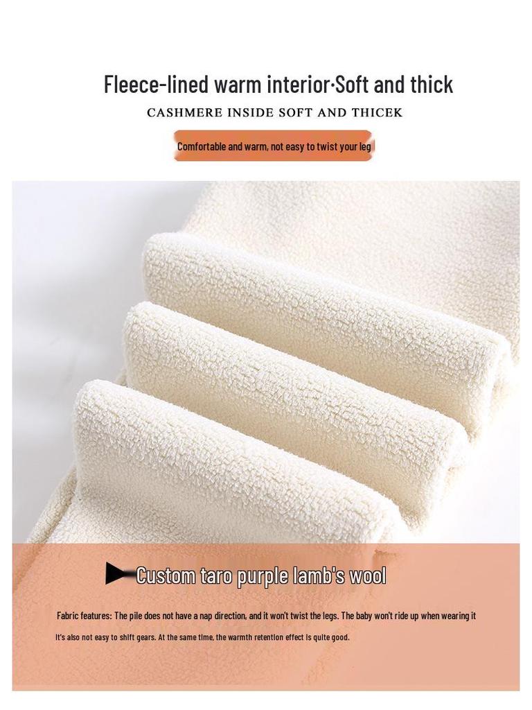 Зимние хлопковые леггинсы для девочек на флисовой подкладке с вышивкой в виде кролика