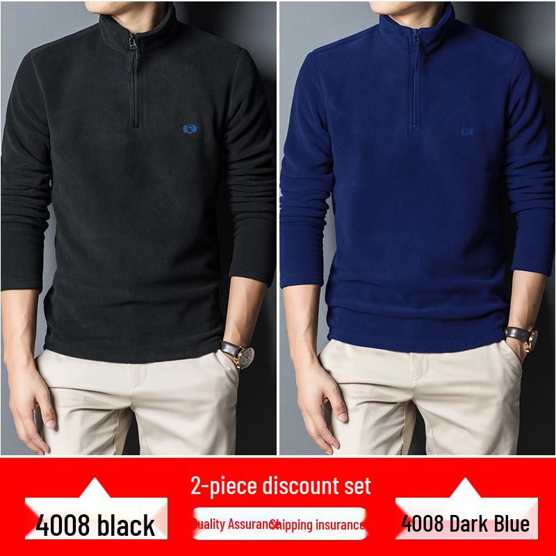 Men's Autumn/Winter Woodpecker Polartec Half-High Collar Zipper Fleece Hoodie