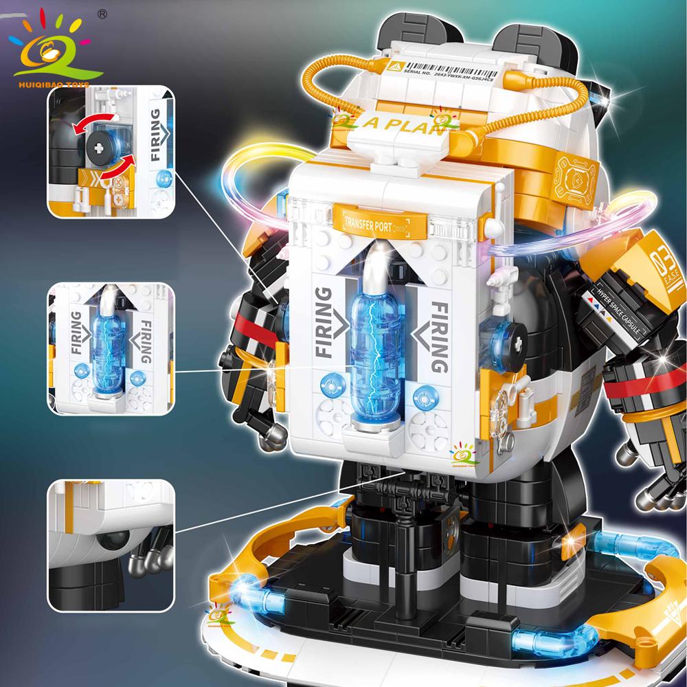Нетоксичные Moc Космическая Панда Фигурки Астронавта Модель Строительный Блок Модель Космический Человек DIY Украшение Кирпичи Игрушка Для Детей Детей