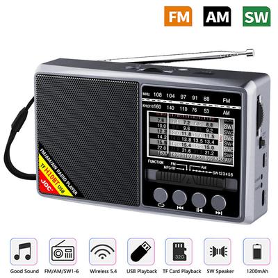 Радио FM AM SW Портативные радиостанции AM FM Перезаряжаемые коротковолновые радиостанции с питанием от батареи Полные волны USB TF Музыкальная коробка Bluetooth-динамик
