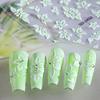 5D Embossed Flower Nail Stickers Elegant White Green Blue Petals Designs Acrylic Spring Summer Floral Adhesive Slider Decor