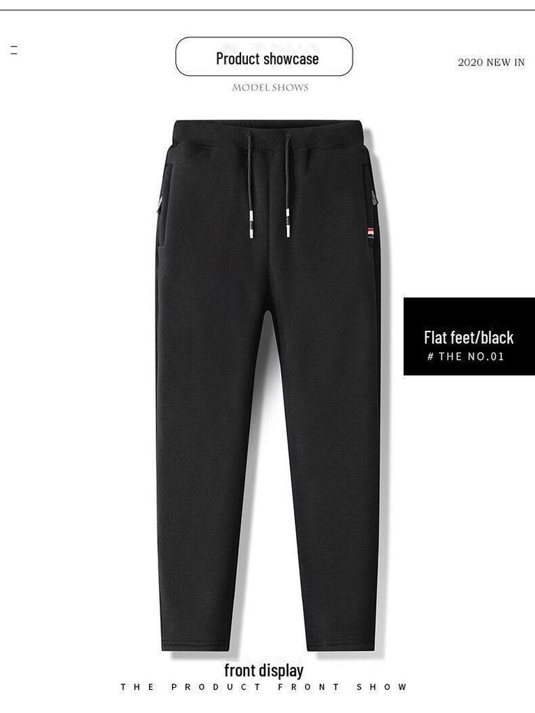 Мужские брюки из плюша на молнии осень/зима — плотные, свободные, прямые, большого размера, доступны в трех цветах