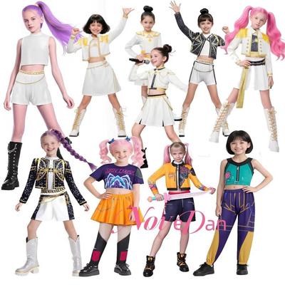 Детский K-Pop Костюм Охотников на Демонов Зои Руми Миры Маскарадный Косплей Виртуальный Айдол Кино Косплей для Девочек Детский Хэллоуин Карнавал