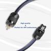 HiFi Power Braided Sleeved Amplifier Power Copper Shielded and Layered OD Audiophile High End AC Power Cable with 24K Gold Plated US Cable, Cord,