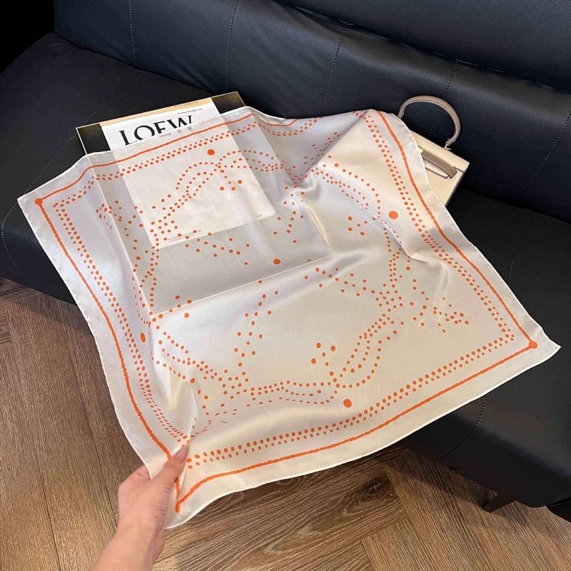 New Korean version of versatile printed decorative silk scarf, Chinese style temperament, elegant streamer, hair tie, bag, small scarf