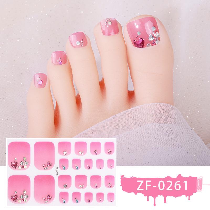New Foot Stickers, Nail Art Stickers, Waterproof Onion Powder 5D Imitation Diamond Toenail Stickers